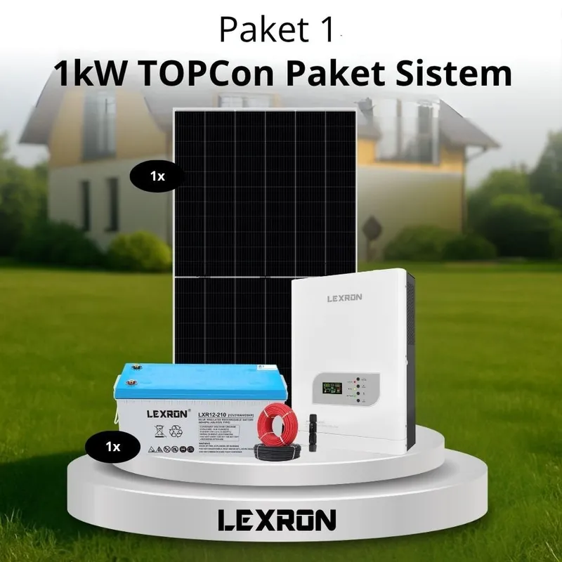 1kW JEL AKÜLÜ SOLAR PAKET SİSTEM (PAKET 1)